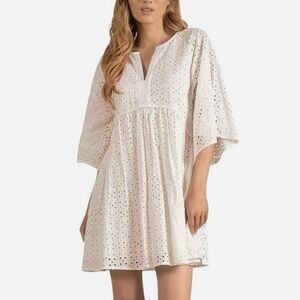 Elan Cream Eyelet Mini Dress